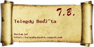 Telegdy Beáta névjegykártya