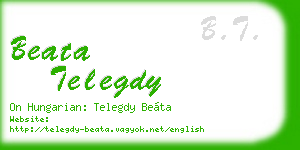 beata telegdy business card